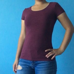 Divided H&M Basics Maroon Red Tee